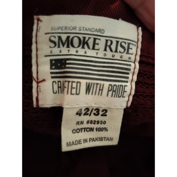 M652)Smoke Rise Burgundy Biker Distressed Splatter Zipper Tapper Jeans Sz 42/32 - Picture 8 of 9